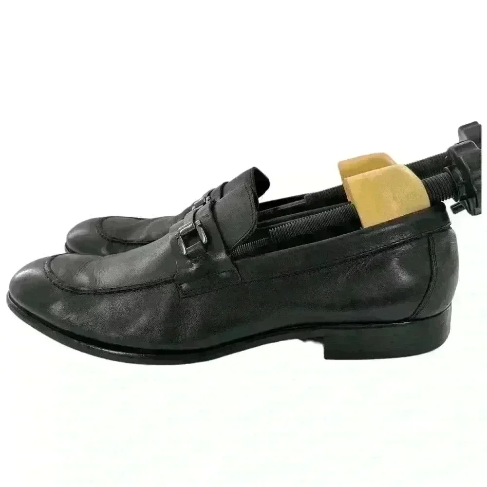 Saks fifth Avenue Red mens dress shoes size 12 black leather horsebit loafers